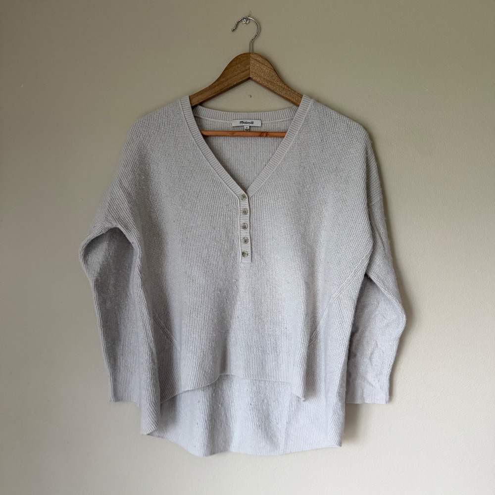 Madewell Wool Alpaca Henley Sweater Size Small